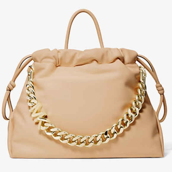Michael Kors Lina Medium Logo Faux Leather Tote Bag - Picture 1 of 7